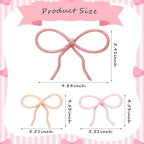 Barydat 6 Pcs Boho Bow Wall Decor Pink Bow Nursery Decoration Coquette Room Decor Woven Macrame Wall Hanging 2 Size Pink Preppy Decoration for Nursery Dorm Girls Room Art