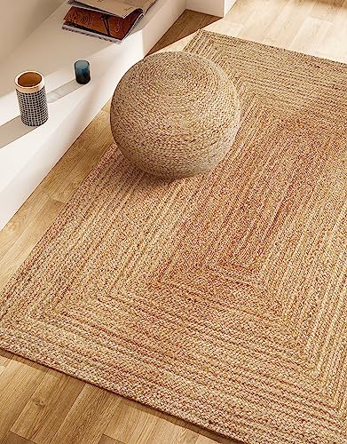 Savi Home Natural Jute Rug 3x5 Ft – Handwoven Braided Area Rug for Kitchen, Living Room & Bedroom – Eco-Friendly, Durable, Washable Woven Floor Mat – 36x60 Inch Rustic Farmhouse Décor - color: Natural, size: 3' x 5' (Rectangular)