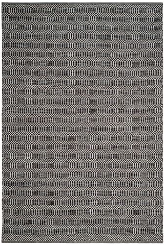 SAFAVIEH Montauk Collection Area Rug - 5' x 7', Ivory & Dark Grey, Handmade Flat Weave Cotton, Ideal for High Traffic Areas in Living Room, Bedroom (MTK413A) - size: 5' x 7' (Rectangular)
