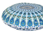 32" Peacock Mandala Bohemian Yoga Meditation Floor Pillow Cover Comfortable Home Car Bed Sofa Cushion Couch Seating Large Zipped Throw (32 inches, Turquoise) - color: Turquoise
