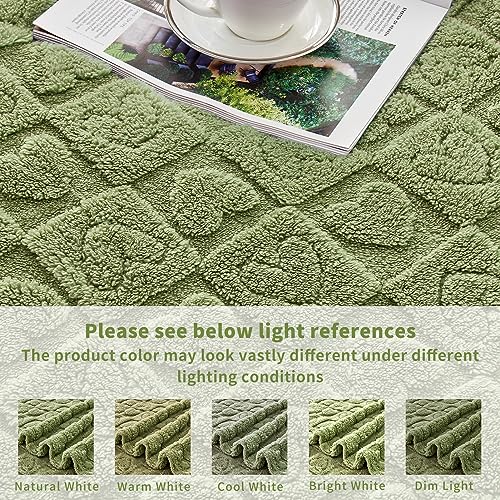 FY FIBER HOUSE Throw Blankets with Heart Checkered,Soft Warm Blankets for Lover Mom Father Gifts,Washable Lightweight Fuzzy Blanket for Couch Sofa Bed All Season(Sage Green,90"x90") - color: Sage, size: Queen(90"x90")