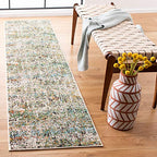 SAFAVIEH Madison Collection Runner Rug - 2'2" x 10', Green & Turquoise, Modern Abstract Design, Non-Shedding & Easy Care, Ideal for High Traffic Areas in Living Room, Bedroom (MAD460Y) - color: Green/Turquoise, size: 2'2" x 10' (Runner)