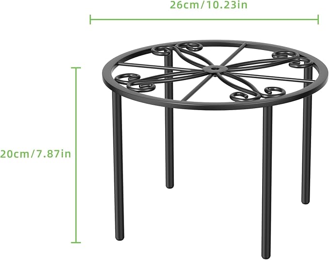 Plant Stand 1 PCS-10.2 IN Flower Pot Stand Plant Rack for Indoor and Outdoor Courtyard Gardens Black