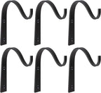 Mkono 6 Pack Iron Wall Hooks for Hanging Plant Lanterns, Plant Hanger Fence Metal Bracket for Bird Feeders, Wind Chimes, Mason Jar Sconces, Light Outdoor Indoor Rustic Home Decor, 3 Inch