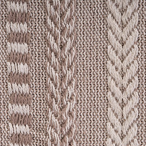 DII Braided Striped Decorative Throw Blanket, 50x60, Stone - color: Stone