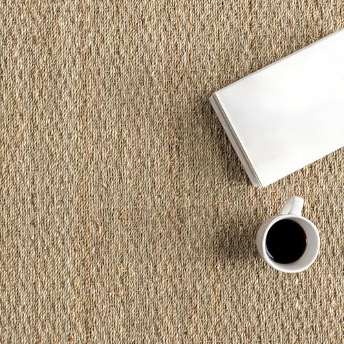Nuloom Elijah Beige/Natural, 2'6" x 8', Basketweave, Seagrass, Soft and Textured, High Traffic, Stain Resistant, Easy Clean, Durable Runner for Bedroom, Living Room, Dining, Den, Foyer, Entryway - color: Beige, size: 2'6" x 8' (Rectangular)