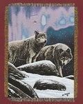 Northwest Hautman Brothers Wildlife Art Woven Tapestry Throw Blanket, 48" x 60", Northern Lights - color: Northern Lights
