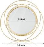 3 Set 9.5 Inch Gold Circle Mirrors Wall Decor Iron Frame Wire Mirror Metal Circular Mirror Home Decor Hanging Mirrors for Room/Bedroom/Bathroom/Entryway