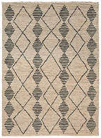SAFAVIEH Bohemian Collection 5' x 8' Beige / Black BOH703Z Handmade Moroccan Tribal Jute Area Rug - size: 5' x 8' (Rectangular)