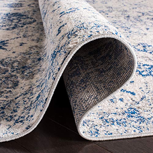 SAFAVIEH Madison Collection Accent Rug - 2'3" x 4', White & Royal Blue, Floral Medallion Trellis Design, Non-Shedding & Easy Care, Ideal for High Traffic Areas in Entryway, Kitchen, Bedroom (MAD611C) - color: White/Royal Blue, size: 2'3" x 4' (Rectangular