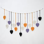 EOBTAIN Macrame Leaf Wall Hanging Large,Boho Purple Orange and Black Leaves Woven Tapestry Halloween Home Decor,Handmade Yarn Tassels Textile Feather Wall Art Decor for Living Room Bedroom