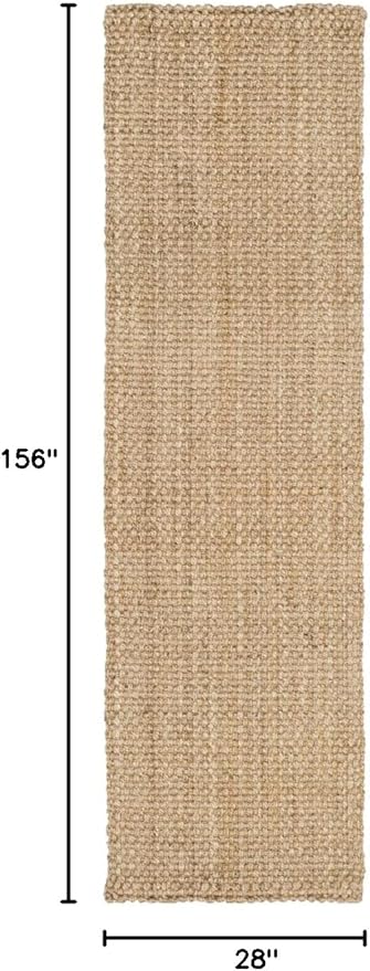 SAFAVIEH Natural Fiber Collection Runner Rug - 2'3" x 13', Natural Brown, Handmade Jute, Basketweave Design (NF401A)