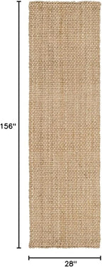 SAFAVIEH Natural Fiber Collection Runner Rug - 2'3" x 13', Natural Brown, Handmade Jute, Basketweave Design (NF401A)
