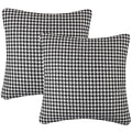 Yeiotsy 2pcs Houndstooth Throw Pillow Covers Geometric Cushion Case for Couch Sofa Bed and Chair Made of Cotton and Linen (18 X 18 Inches, Black) - color: Black