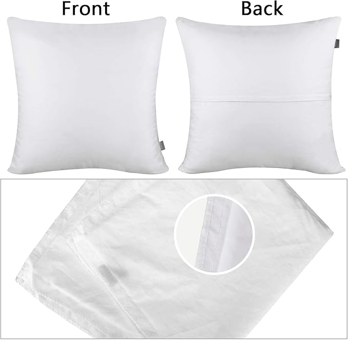 Thmyo 4-Pack 100% Cotton Comfortable Solid Decorative Throw Pillow Case, Square Cushion Cover Pillowcase Sublimation Blank Pillow Covers Valentines Day DIY Throw Pillowcase(16x16inch/40x40cm,White)