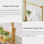 COPREE Bamboo 3-Tier Hanging Plant Stand Planter Shelves Flower Pot Organizer Rack Folding Display Shelving Plants Shelf Unit Holder