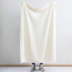 Ultra Soft Cozy Sherpa Throw Blanket, Solid Antique White Light Weight Warm Decorative Boho Style Plush Throw Blanket Cover for Sofa, Couch, Bedroom,Travel, Pattern Reversible, 60”x80”