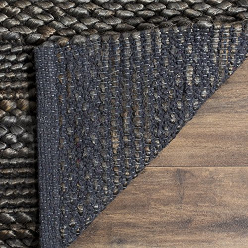 SAFAVIEH Natural Fiber Collection Accent Rug - 2'3" x 4', Charcoal, Handmade Jute, Braided Woven Design, Ideal for Entryway, Living Room, Bedroom (NF212C) - color: Charcoal, size: 2'3" x 4' (Rectangular)