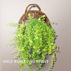 Handmade Woven Hanging Basket,Natural Wicker Handed Storage Basket for Home Garden Wedding Wall as Decorations - size: Medium
