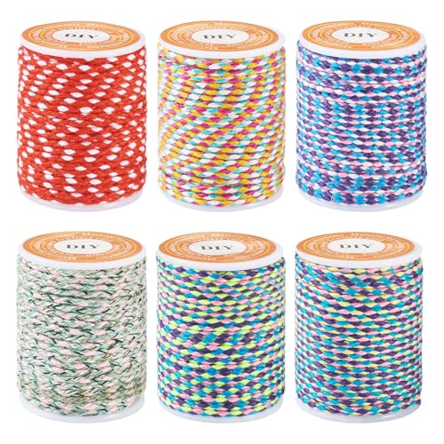25.8 Yards 1.5mm 4-Ply Polycotton Cord Handmade Macrame Cord Metallic Beading Thread for Friendship Bracelet DIY Craft String Knitting Macrame Rope Wall Hangers Decoration - color: Mixed Color 2, size: 1.5mm