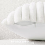 Pallene Faux Fur Plush Throw Pillow Covers 22x22 Set of 2, Luxury Soft Fluffy Striped Decorative Pillow Covers for Sofa, Couch, Living Room, White