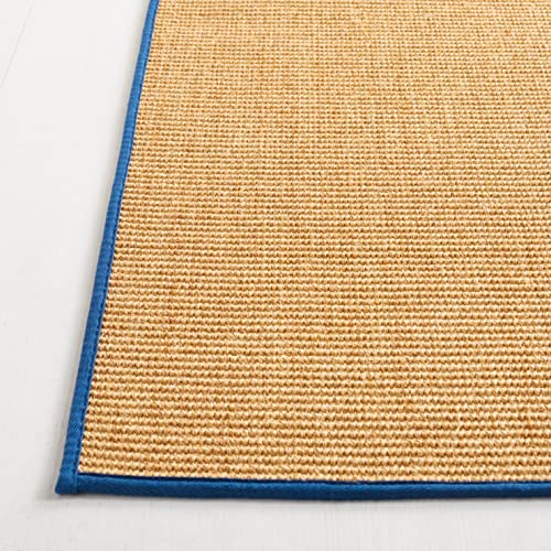 Martha Stewart SAFAVIEH x Collection Area Rug - 2'3" x 8' Runner, Natural & Navy, Sisal & Jute, Ideal for Living Room, Hallway, Foyer, Entryway, Bedroom (MSR9501D) - color: Natural/Navy, size: 2'3" x 8' (Runner)