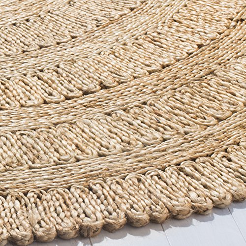 SAFAVIEH Natural Fiber Round Collection 3' Round Natural NF356A Handmade Boho Charm Farmhouse Jute Area Rug - size: 3' (Round)