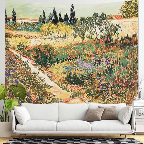 Yeoiat Van Gogh Tapestry Floral Wall Tapestry, Nature Tapestries for Bedroom Flower Tapestries Wall Hanging for Bedroom Living Room 44"x60" - color: Purple, size: 60"L x 44"W