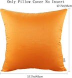 Thmyo 4-Pack 100% Cotton Comfortable Solid Decorative Throw Pillow Case Square Cushion Cover Pillowcase Sublimation Blank Halloween DIY Throw Pillow Covers for Sofa Bed(18x18 inch/45x45cm,Fall Orange)