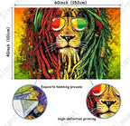 Simsant Rasta Rastafarian Tapestry Lion Head Bob Tapestry Wall Hanging Backdrop for Living Room Bedroom Dorm Psychedelic Decor Tapestry (60"x40") - size: 60"L x 40"W