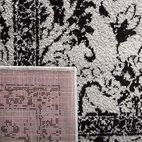 SAFAVIEH Adirondack Collection Accent Rug - 2' x 3', Grey & Black, Distressed Vintage Floral Design, Non-Shedding & Easy to Clean, Ideal for Front Door, Kitchen, Entryway, Foyer (ADR109B) - color: Grey/Black, size: 2' x 3' (Rectangular)