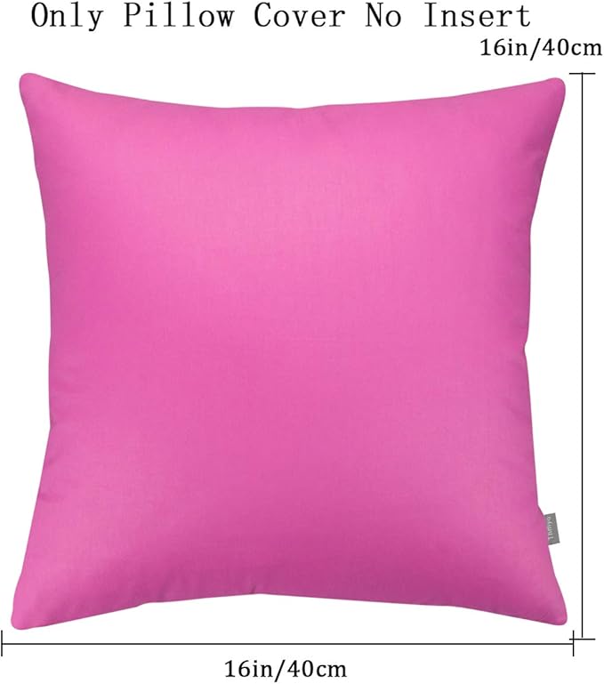 Thmyo 4-Pack 100% Cotton Comfortable Solid Decorative Throw Pillow Case, Square Cushion Cover Pillowcase Sublimation Blank Pillow Covers DIY Throw Pillowcase for Couch(16x16 inch/ 40x40cm,Rose red)
