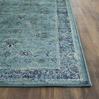 SAFAVIEH Vintage Collection Area Rug - 7'6" x 10'6", Turquoise & Multi, Oriental Distressed Viscose Design, Ideal for High Traffic Areas in Living Room, Bedroom (VTG117-2220)