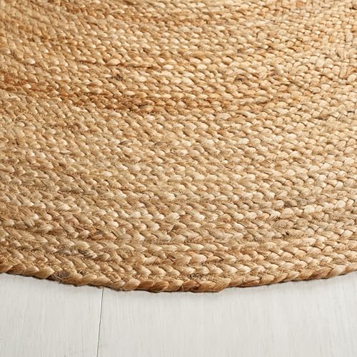SAFAVIEH Natural Fiber Collection Area Rug - 2'6" x 4' Oval, Natural Brown, Handmade Jute, Braided Border Design (NF801N) - color: Natural, size: 2'6" x 4' (Oval)