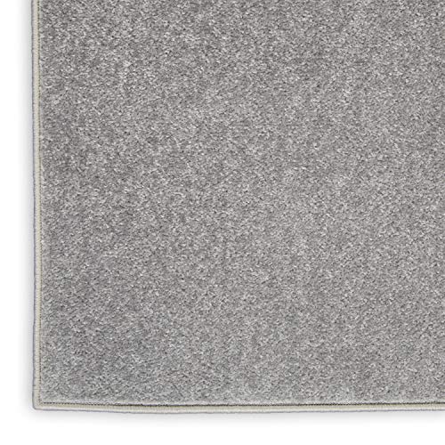 Nourison Home Nourison Essentials Silver Grey 2'2" x 7'6" Area Rug - Easy Clean, Non Shedding, Bed Room, Living Room, Dining Room, Kitchen (8' Runner) - color: Silver Grey, size: 2'2" x 7'6" (Runner)