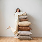 Oversized Vintage Decorative Pillow Covers, Pack of 2 Soft Rustic Abrasion Leather Throw Pillow Covers, for Home Decor Outdoor Waterproof Pet Hair Resistant Cushion Cover 26x26 inch Beige