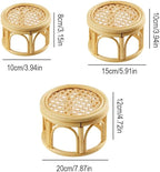 Rattan Plant Stands,Small Boho Rattan Wicker Round Riser Plant Stand,Indoor Flower Pot Stand,Decorative Flower Shelf Bonsai Rack Garden Plant Pot Riser Holder