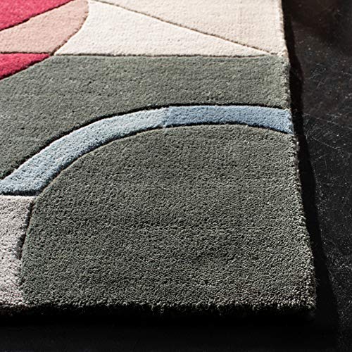 SAFAVIEH Rodeo Drive Collection Accent Rug - 3'6" x 5'6", Blue & Multi, Handmade Mid-Century Modern Abstract Wool, Ideal for High Traffic Areas in Entryway, Living Room, Bedroom (RD845B) - color: Blue/Multi, size: 3'6" x 5'6" (Rectangular)