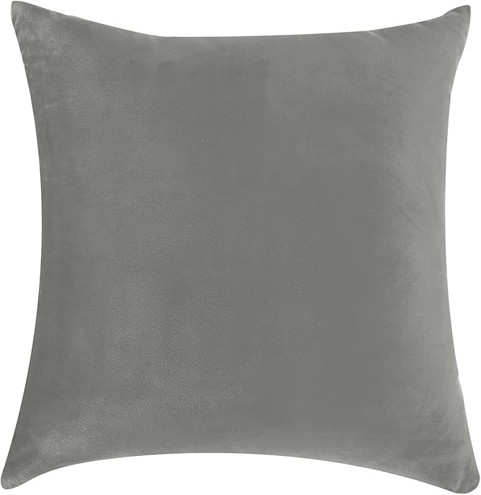 NiNi ALL Decorative Throw Pillow Covers Velvet 16x16 Inch Pack of 2 Grey Cushion Covers Soft for Couch Sofa Bedroom Living Room Outdoor