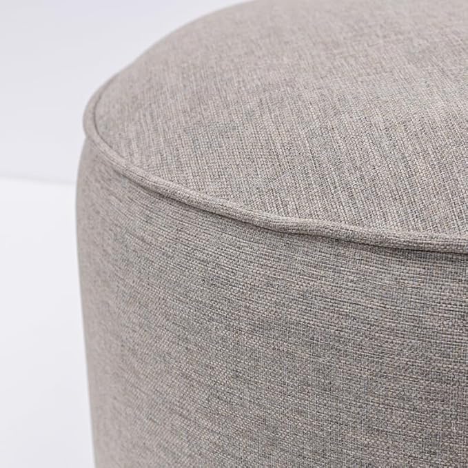 QILLOWAY Indoor/Outdoor Inflatable Stool,Round Ottoman,All Weather Foot Rest for Camping or Home,All Tan/Grey