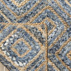 SAFAVIEH Cape Cod Collection Runner Rug - 2'3" x 16', Natural & Blue, Handmade Flat Weave Diamond Braided Jute & Denim, Ideal for High Traffic Areas in Living Room, Bedroom (CAP354A) - color: Natural/Blue, size: 2'3" x 16' (Runner)
