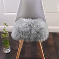 Softlife Grey Faux Fur Sheepskin Chair Cover Seat Cushion Pad Super Soft Area Rugs for Living Bedroom Sofa Dorm (1.6ft x 1.6ft)