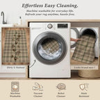JTJ Easy Jute Green Plaid Rug 6x9 for Living Room, Washable Modern Farmhouse Area Rugs for Bedroom Aesthetic, Dining Room, Patio, Sage Tan Woven Tartan Design, Non Skid, Easy Clean Viral Jute No Shed