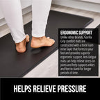 GORILLA GRIP 2 Pack Comfortable Cushioned Kitchen Mats for Floor, 17x29 + 17x59, Waterproof and Stain Resistant, 1/2 Inch Thick Soft Ergonomic Standing Desk Anti Fatigue Mat, Foam Supports Feet, Black