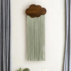 Ansley&HosHo Macrame Wall Hanging, Boho Woven Tapestry, Modern Tassel Wall Decor, Handmade Wall Art Tapestry for Bedroom, Living Room, Home, Bohemian Apartment Decoration Ornament Craft (Green Cloud)