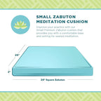 Zabuton Meditation Cushion for Workout - Supportive Yoga Floor Seat Cushion for Comfort & Posture Support - Natural Washable Cotton Fill kneeling Pad - Made in USA - Standard 24x24x2, Lhassa Gold