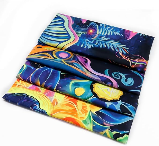 Yuiqear Blacklight Chakra Yoga Meditation Tapestry Mushroom Flower Wall Backdrop UV Reactive Mandala Tapestries Galaxy Space Jellyfish Tapestry Wall Hanging for Bedroom