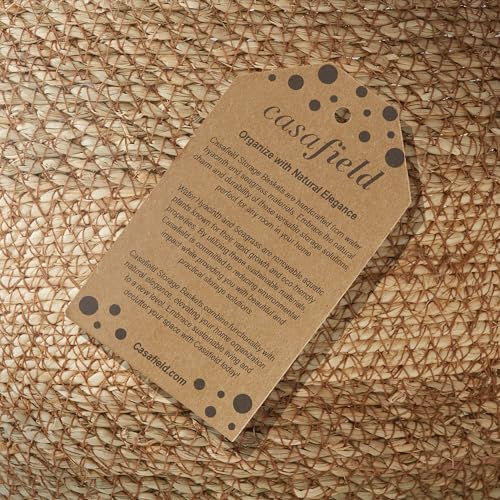 Casafield Set of 3 Seagrass Planter Baskets with Liners - Two-Tone, Hand Woven Indoor Flower Pot Covers for Plants, Succulents, Home Decor