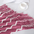 BOURINA Fluffy Chenille Knitted Fringe Throw Blanket Lightweight Soft Cozy for Bed Sofa Chair Throw Blankets Rose Wine 50" x 60" - color: A-rose Wind, size: 50"×60"