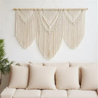 oiikain Large Handmade Boho Macrame Wall Hanging Tapestry - Chic Bohemian Woven Home Decor art for Living Room, Bedroom, and Wedding Parties (43''x32'', Three Triangle)